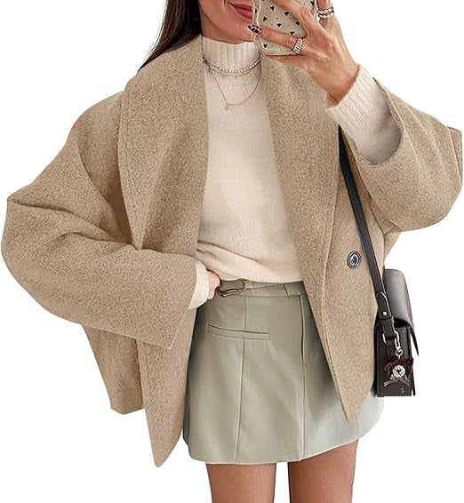Women's oversized teddy jacket with large shawl collar and single-button closure Mune Fashion