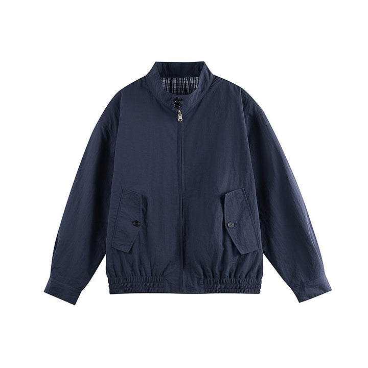 Men's lightweight nylon blouson in boxy cut with stand-up collar and patch flap pockets Mune Fashion