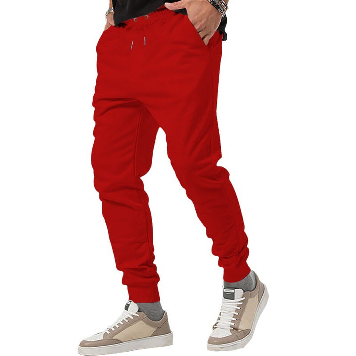 Men's nan tapered jogging pants with elastic drawstring waistband, practical side pockets, and narrow cuff hem Mune Fashion