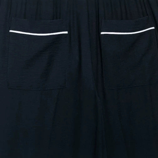 Women's High-Waisted Culotte Pants with Wide Leg and Decorative Waist Belt Mune Fashion