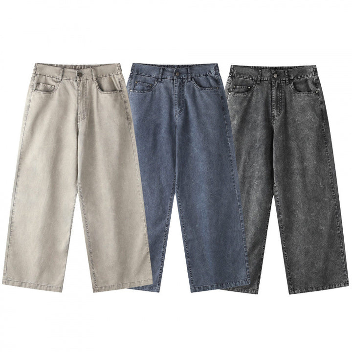 Ladies Wide Cropped Jeans Mune Fashion