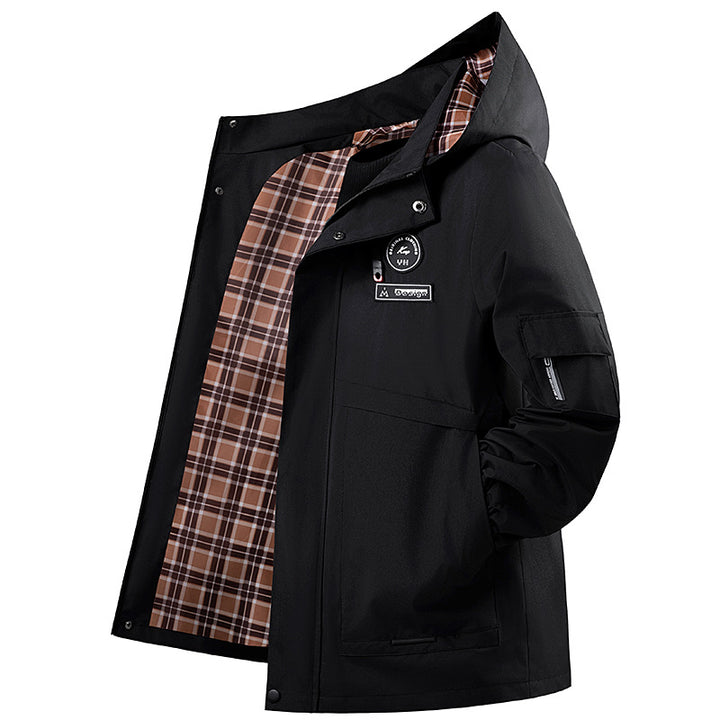 Men's Water-Repellent Outdoor Jacket with Adjustable Collar Mune Fashion