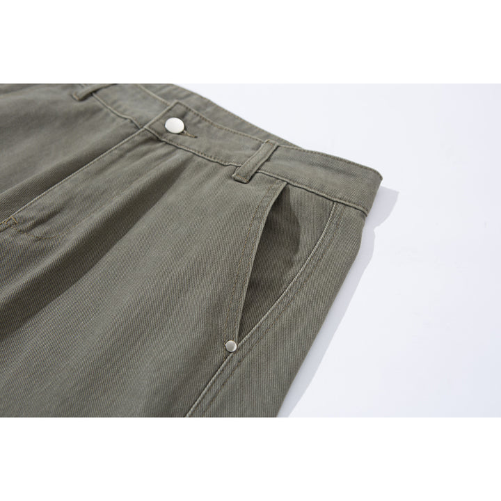 Women's wide pleated trousers in utility cargo style with high waist and prominent seam details Mune Fashion
