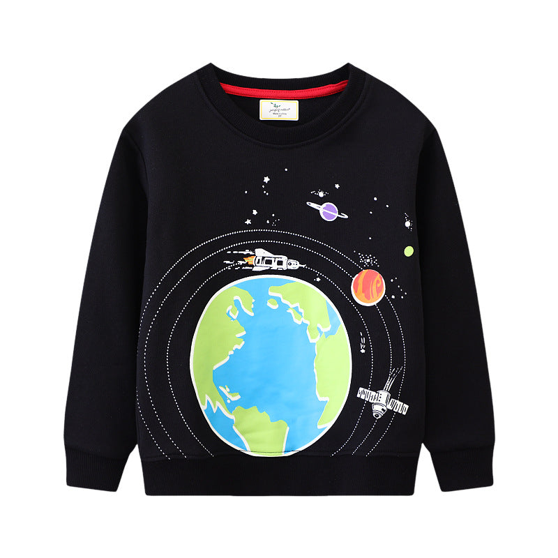 Kids Sweatshirt with Luminous Space Design Mune Fashion