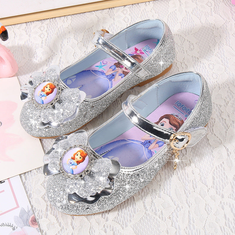 Girls' ballerinas with glitter and bow appliqué Mune Fashion