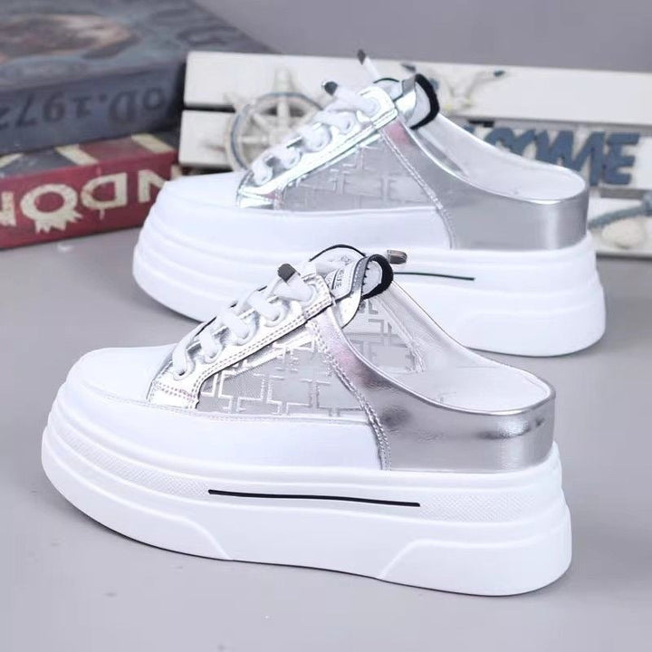 Women's Platform Sneakers with Fashionable Slingback Design and Breathable Upper Material Mune Fashion