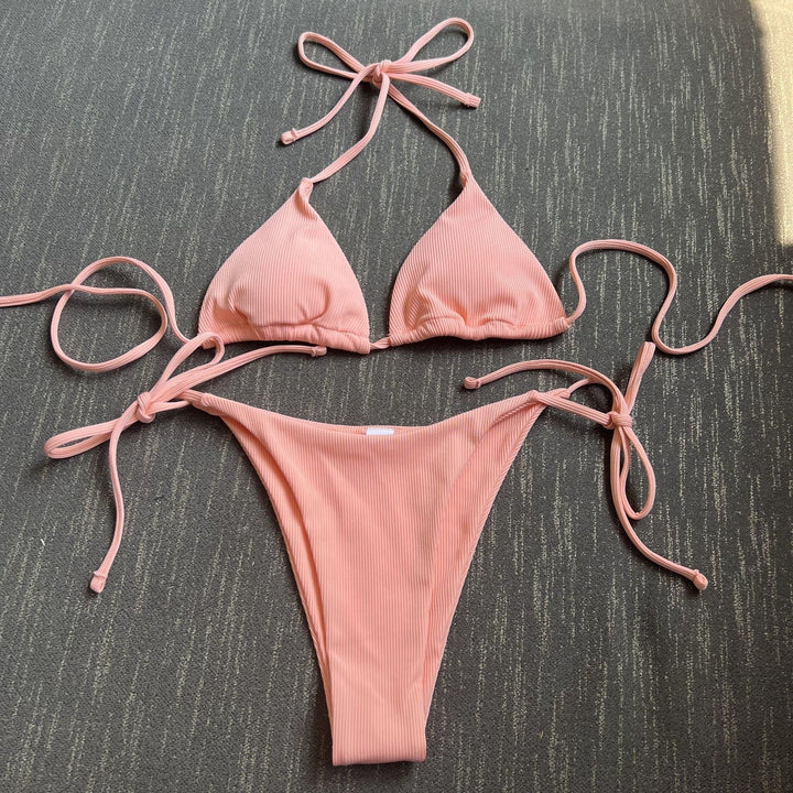 Women's triangle bikini with elastic adjustment bands Mune Fashion