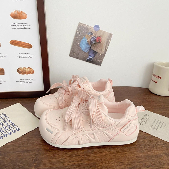 Women's Comfortable Sneakers with Playful Lacing Design Mune Fashion