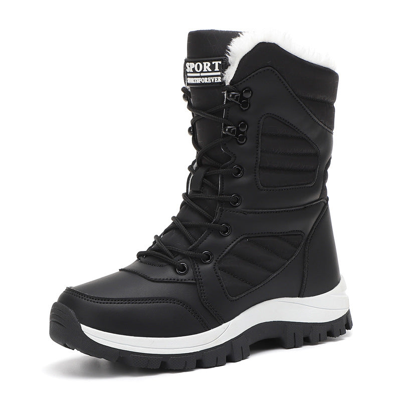 Ladies thermal snow boots with quilted insulation, teddy lining, and grippy profile sole Mune Fashion