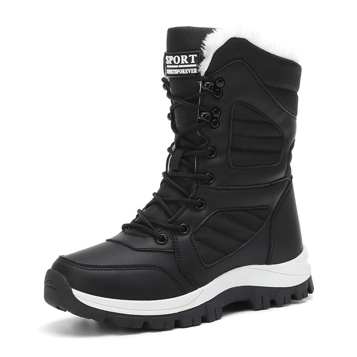 Ladies thermal snow boots with quilted insulation, teddy lining, and grippy profile sole Mune Fashion