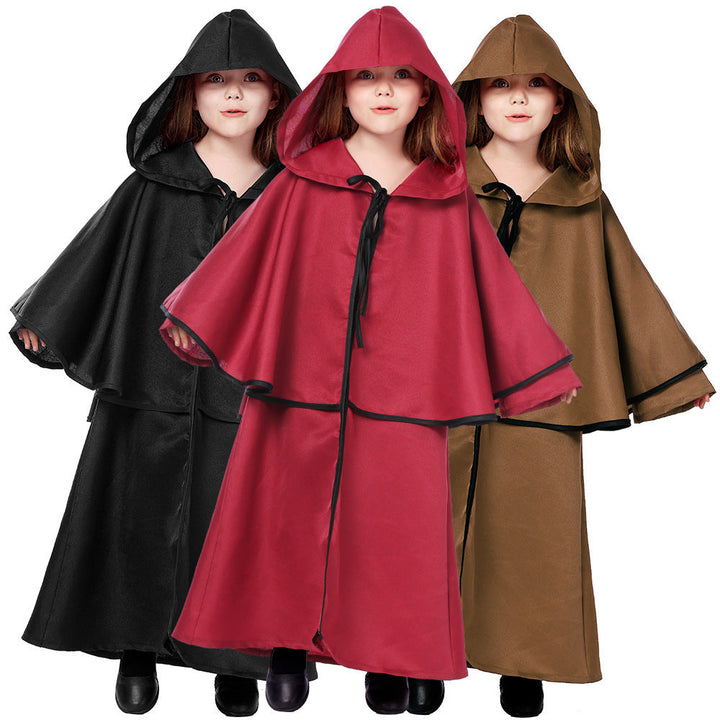 Girl Wizard Costume with Hood and Wide Design Mune Fashion