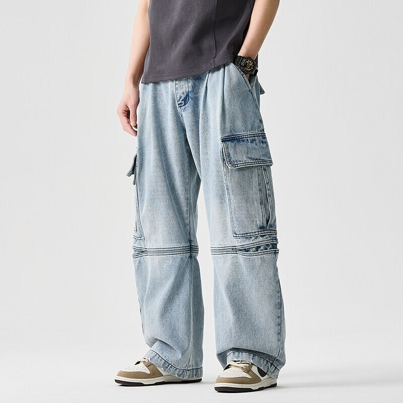 Men's extra wide cargo jeans in baggy style with reinforced knee seams Mune Fashion