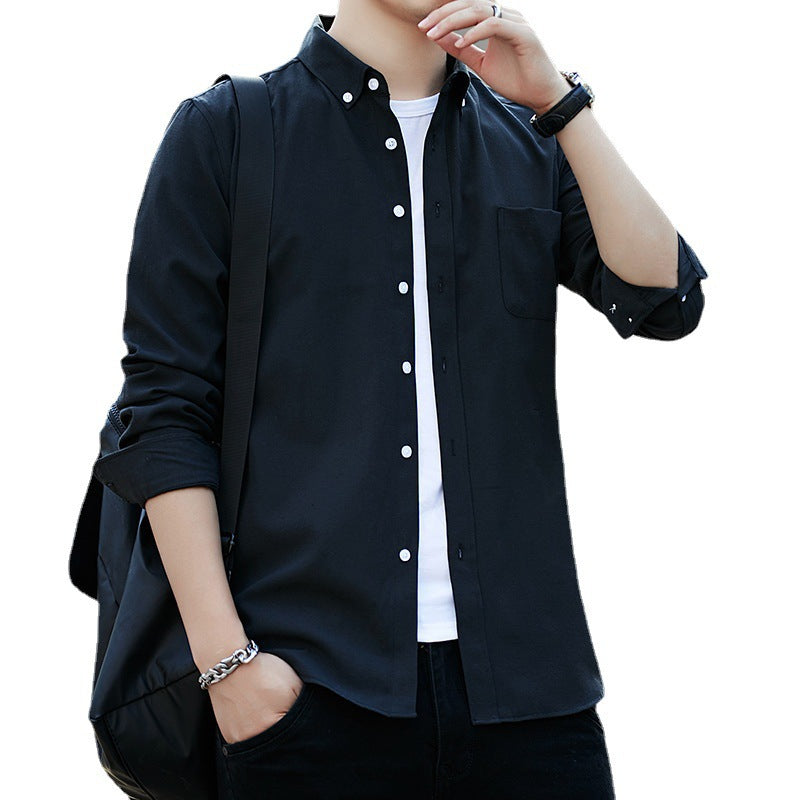Men's long-sleeve button-down shirt with chest pocket and slim casual fit Mune Fashion