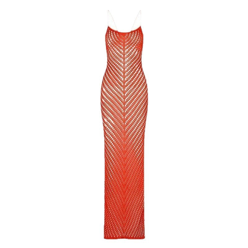 Women airy mesh maxi dress with fascinating design Mune Fashion