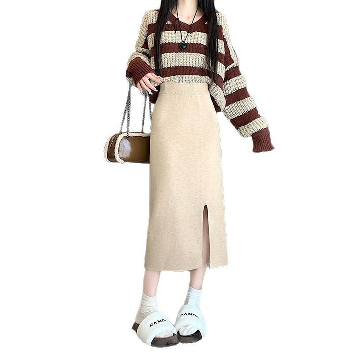 Ladies Elegant and Comfortable Midi Skirt with Stylish Slit Mune Fashion