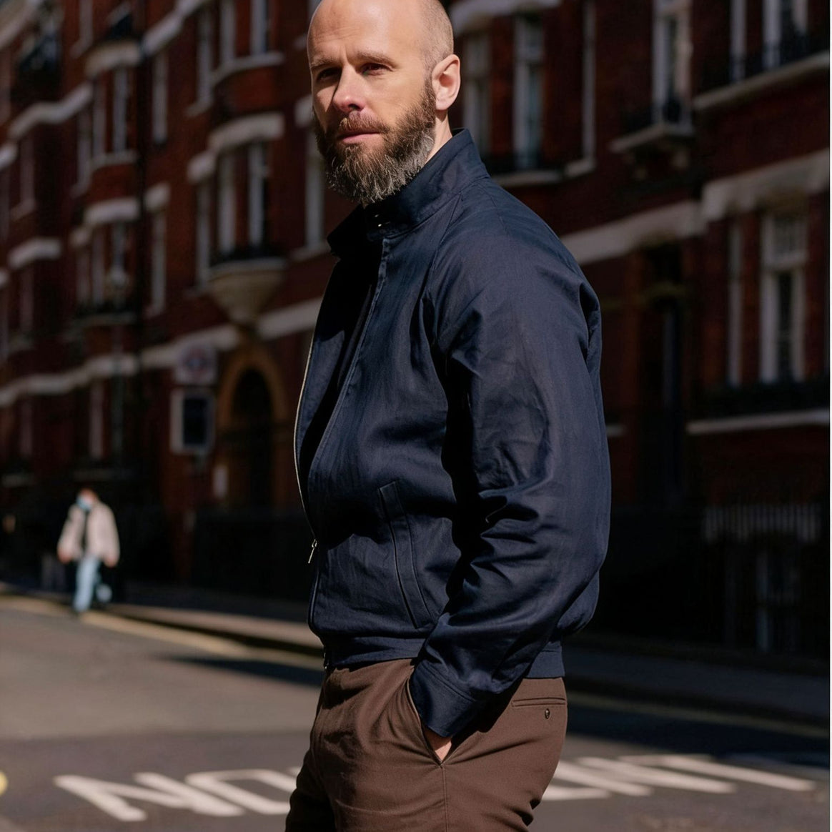 Men's Lightweight Harrington Jacket with Stand-up Collar and Zipper Mune Fashion