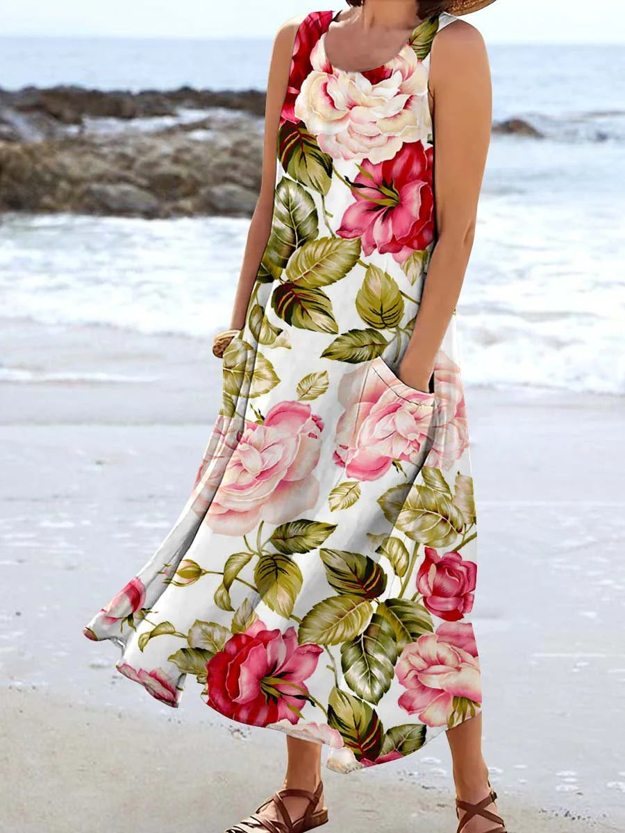 Ladies Max Dress with Floral Design Mune Fashion