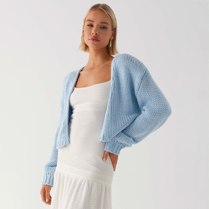 Women's Oversized Chunky Knit Cardigan with Shawl Collar and Ribbed Cuffs Mune Fashion