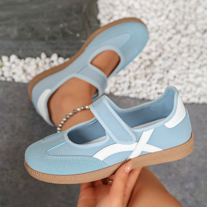 Damen Mary-Jane-Sneaker mit Klettverschluss und gepolstertem Komfortfußbett Mune Fashion