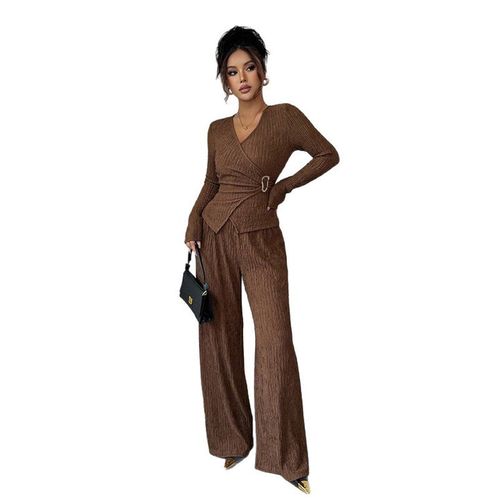 Women's Fashionable Jumpsuit with Wrap Look Mune Fashion