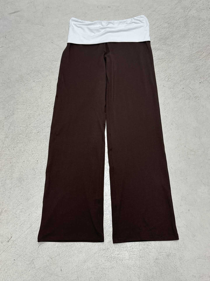 Women’s soft yoga lounge pants with foldable waistband and wide leg Mune Fashion