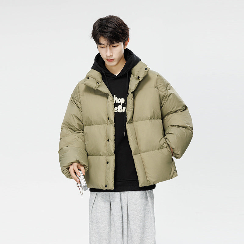 Men's Quilted Winter Padded Jacket with High Stand-up Collar Drune