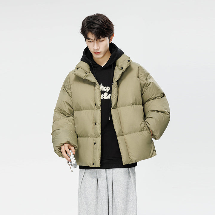 Men's Quilted Winter Padded Jacket with High Stand-up Collar Drune