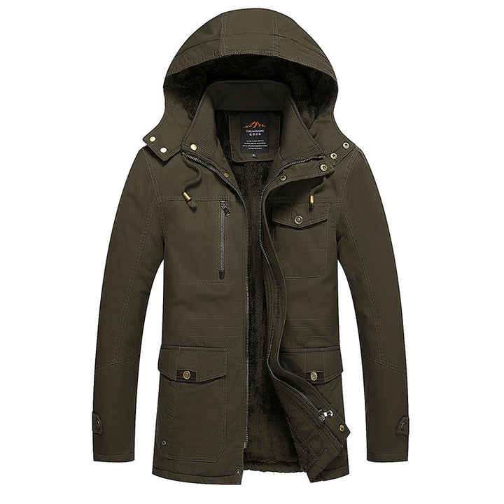 Men's Utility Parka with cozy Sherpa lining, hood and cargo pockets Mune Fashion
