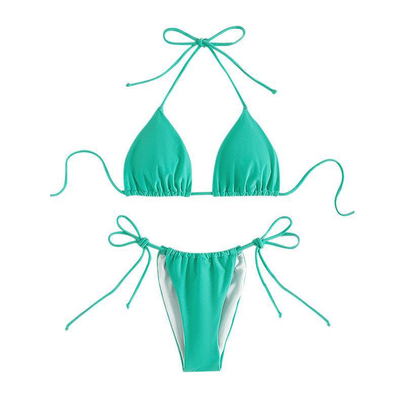 Women's triangle bikini with adjustable tie details and elastic waistband Mune Fashion