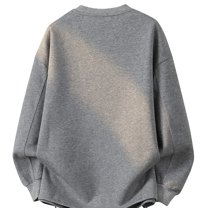 Women's Oversized Sweatshirt with Embroidered Logo, Rounded Hem & Dropped Shoulder Mune Fashion
