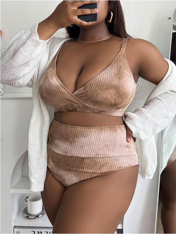Ladies high-waisted bikini set with sophisticated ribbed design Mune Fashion