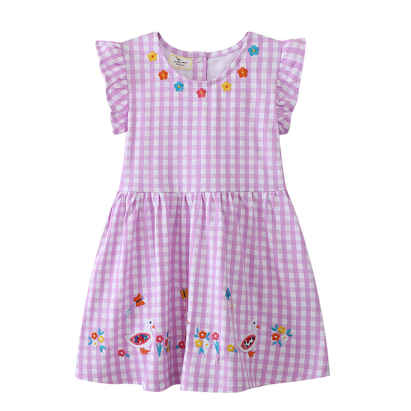 Girls summer dress with lovely flower embroideries Mune Fashion