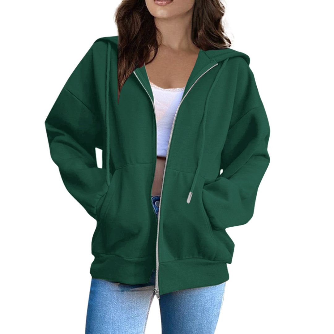 Women's oversized hooded jacket with full zip, kangaroo pockets, and soft lining Mune Fashion