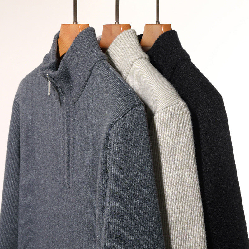 Men's thermo-lined half-zip pullover with stand-up collar and warming fleece inner side Mune Fashion