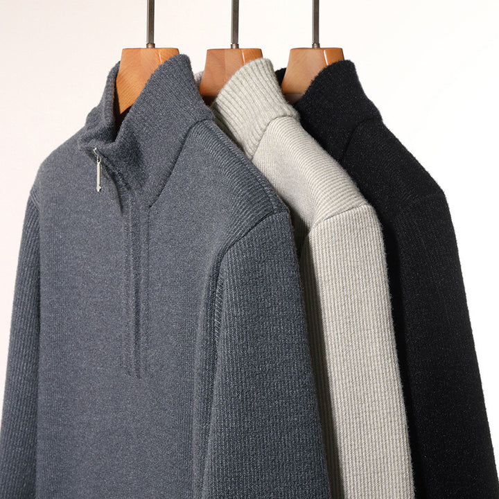 Men's thermo-lined half-zip pullover with stand-up collar and warming fleece inner side Mune Fashion