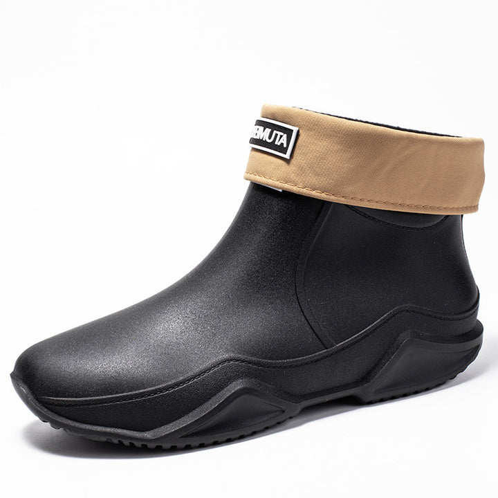 Women's waterproof short boots with foldable collar Mune Fashion