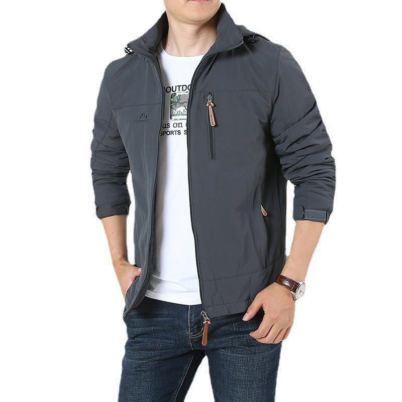 Men's Breathable Minimalist Softshell Field Jacket with Stand-up Collar and Chest Zip Mune Fashion