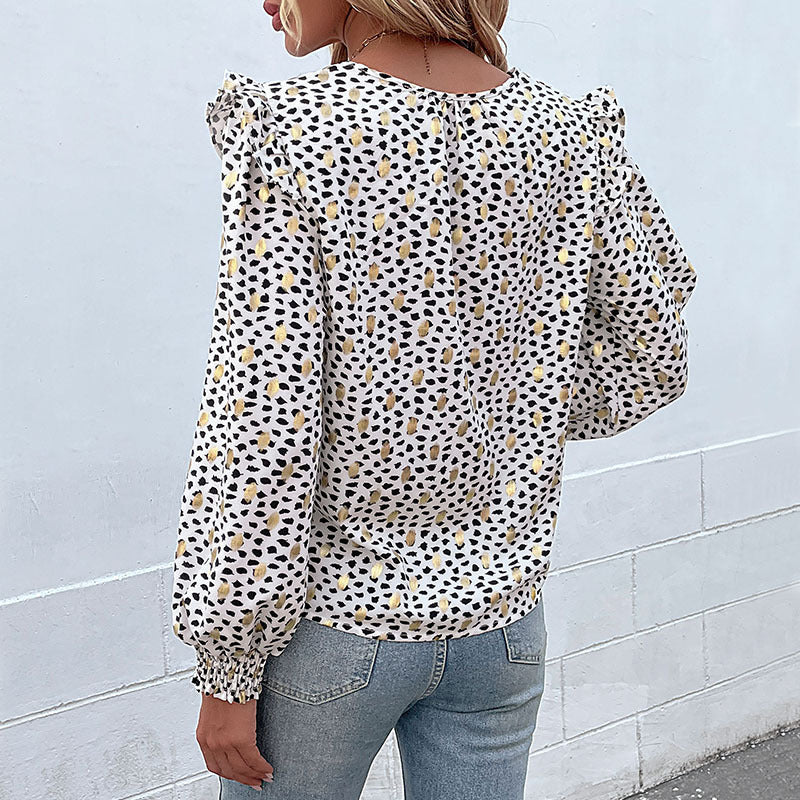 Women Playful Blouse with Ruffle Details Mune Fashion