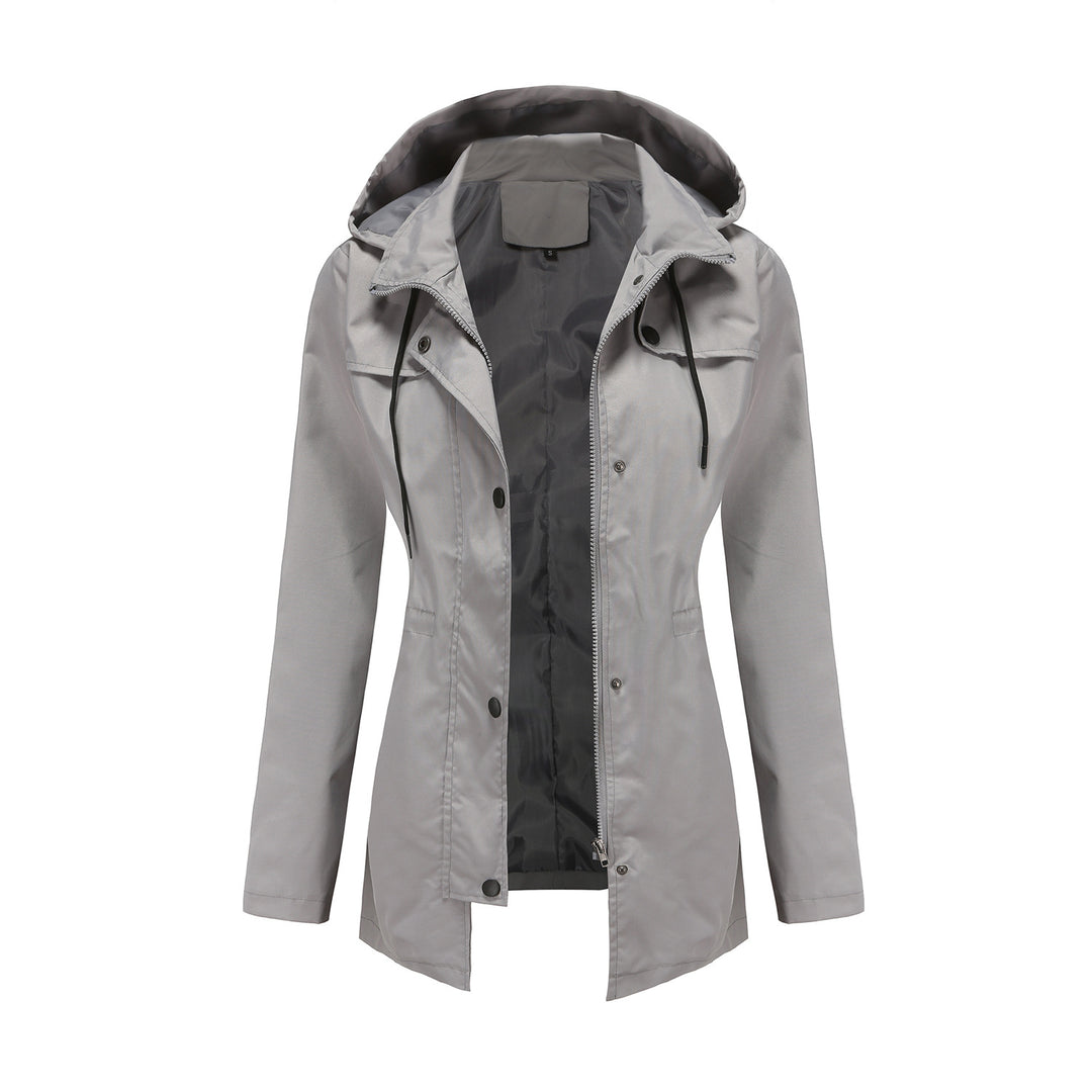 Women's lightweight waterproof parka with fitted cut, hood, and concealed zipper Mune Fashion