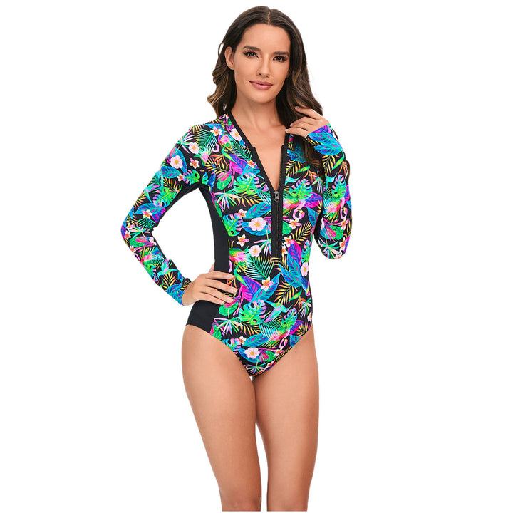 Women Long Sleeve Swimsuit with Floral Design Mune Fashion