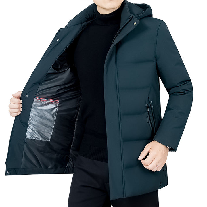 Men's Thermo Winter Short Coat with Luxurious Faux Fur Lining and Stand Collar Mune Fashion
