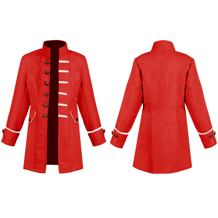 Women's tailored jacquard blazer with stand-up collar and decorative button placket Mune Fashion