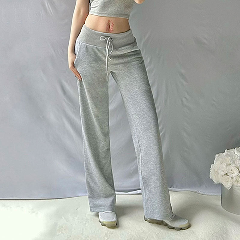 Women’s wide sweatpants with high comfort waistband, drawstring and patch pockets Mune Fashion