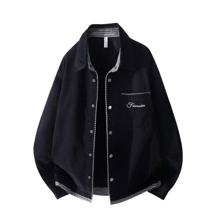 Unisex Oversized Shirt Jacket with Contrasted Check Interior & Chest Pocket Mune Fashion