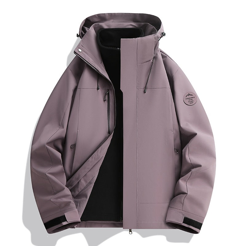 Men's Waterproof Softshell Jacket with Fleece Lining, Adjustable Hood & Zip Breast Pocket Mune Fashion