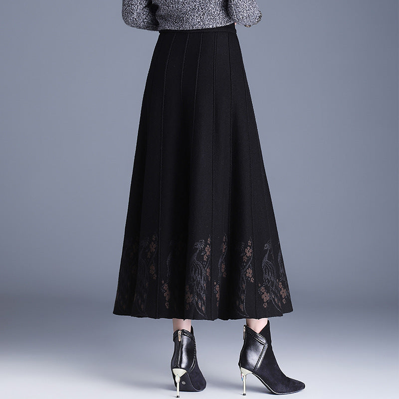 Ladies Elegant Maxi Skirt with Floral Lace Trim Mune Fashion
