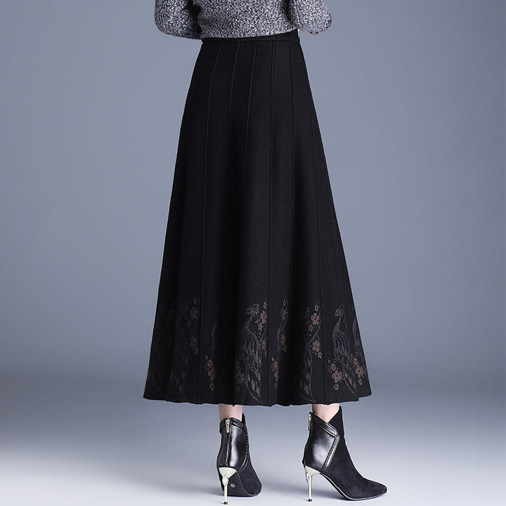 Ladies Elegant Maxi Skirt with Floral Lace Trim Mune Fashion