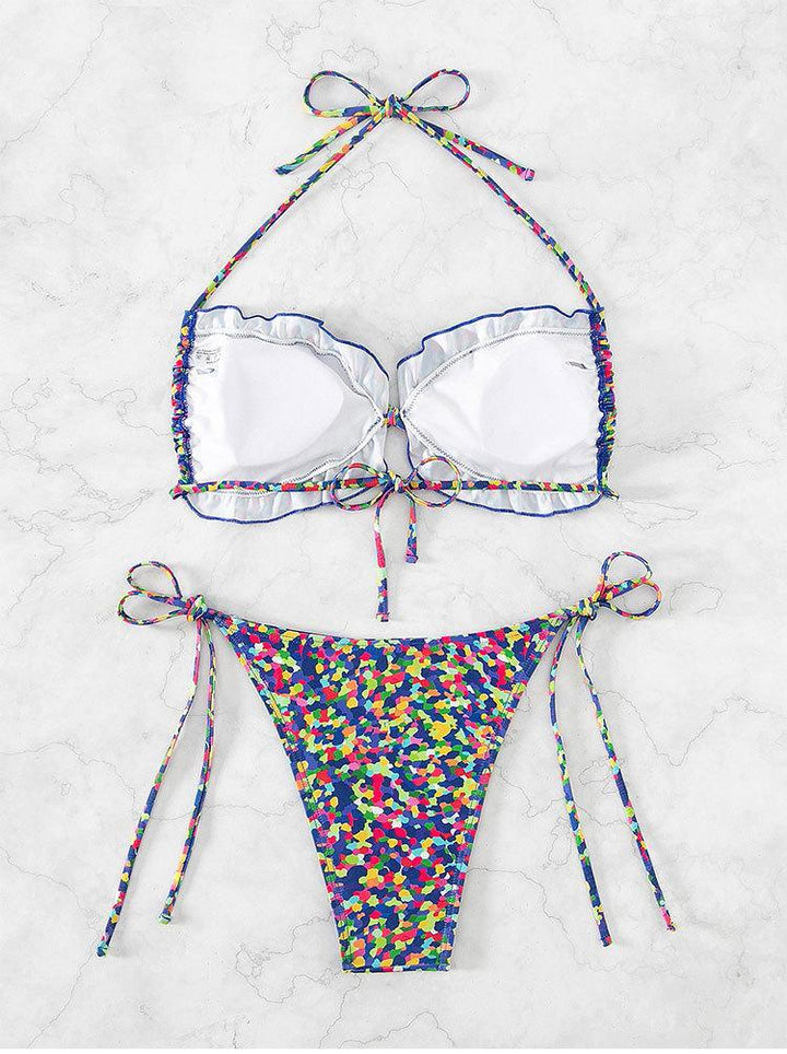 Ladies Push-Up Bikini with adjustable straps and colorful pattern Mune Fashion