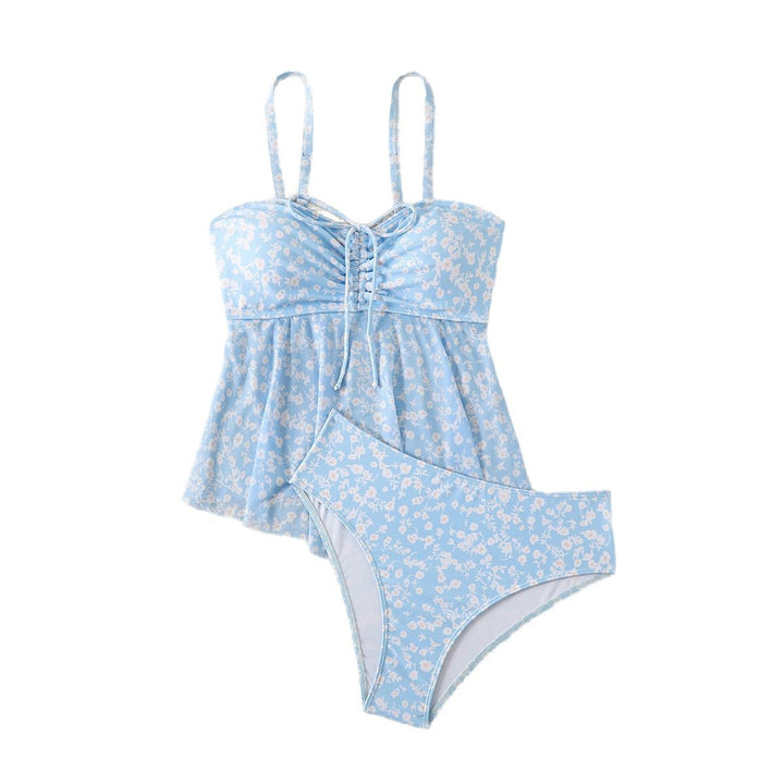 Women slightly tailored tankini with floral pattern Mune Fashion