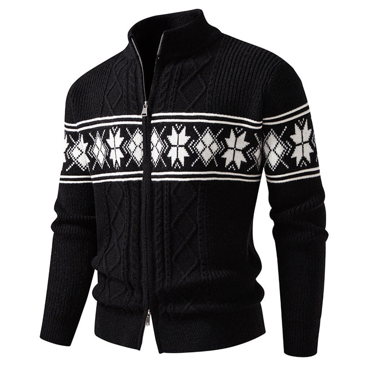 Men's Norwegian cardigan with full zip and high stand-up collar Mune Fashion